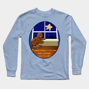 Nursery rhyme twinkle twinkle little star  Cavapoo puppy dog  - cavalier King Charles spaniel poodle Long Sleeve T-Shirt